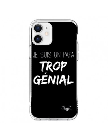 Coque iPhone 12 et 12 Pro Je suis un Papa trop Génial Noir - Chapo