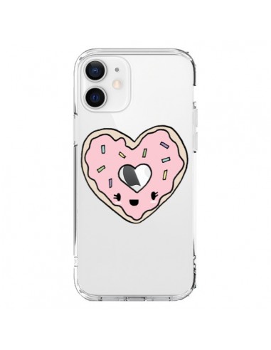 Coque iPhone 12 et 12 Pro Donuts Heart Coeur Rose Transparente - Claudia Ramos
