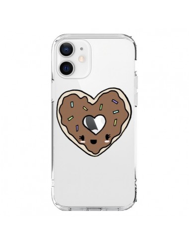Coque iPhone 12 et 12 Pro Donuts Heart Coeur Chocolat Transparente - Claudia Ramos