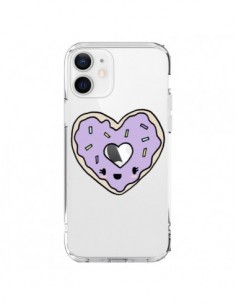 Coque iPhone 12 et 12 Pro Donuts Heart Coeur Violet...