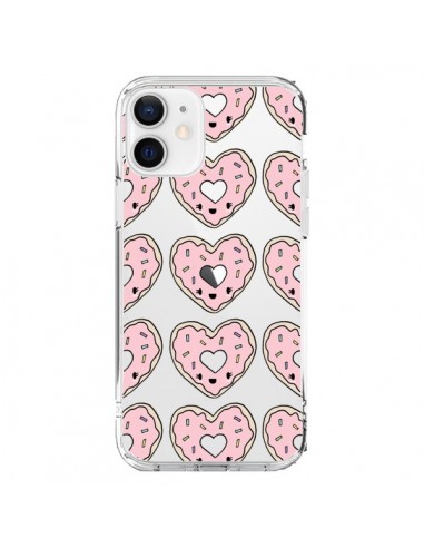 Coque iPhone 12 et 12 Pro Donuts Heart Coeur Rose Pink Transparente - Claudia Ramos