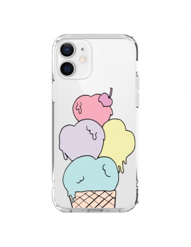 Coque iPhone 12 et 12 Pro Ice Cream Glace Summer Ete Coeur Transparente - Claudia Ramos