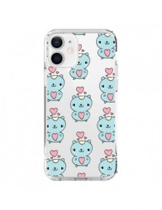 Coque iPhone 12 et 12 Pro Hamster Love Amour Transparente...