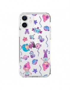 Cover iPhone 12 e 12 Pro Sirenetta Oceano Trasparente -...