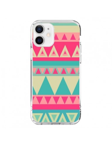 iPhone 12 and 12 Pro Case Aztec Pink Green - Eleaxart