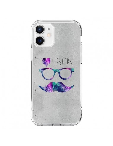 Coque iPhone 12 et 12 Pro I Love Hipsters - Eleaxart