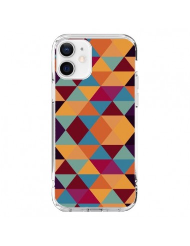 Coque iPhone 12 et 12 Pro Azteque Triangle Orange - Eleaxart