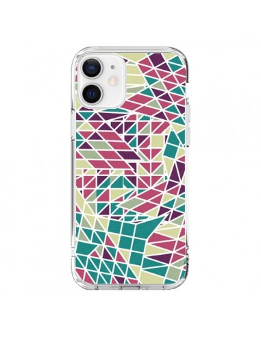 iPhone 12 and 12 Pro Case Aztec Triangles Green Purple - Eleaxart