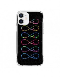 Cover iPhone 12 e 12 Pro Amore Forever Infinito Nero -...