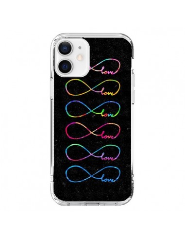 Coque iPhone 12 et 12 Pro Love Forever Infini Noir - Eleaxart