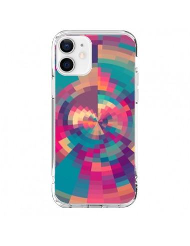 iPhone 12 and 12 Pro Case Color Spiral Pink Purple - Eleaxart