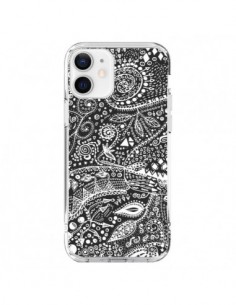 Coque iPhone 12 et 12 Pro Azteque Noir et Blanc - Eleaxart