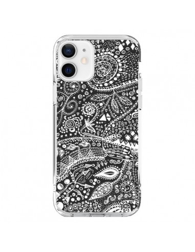 Cover iPhone 12 e 12 Pro Azteco Bianco e Nero - Eleaxart