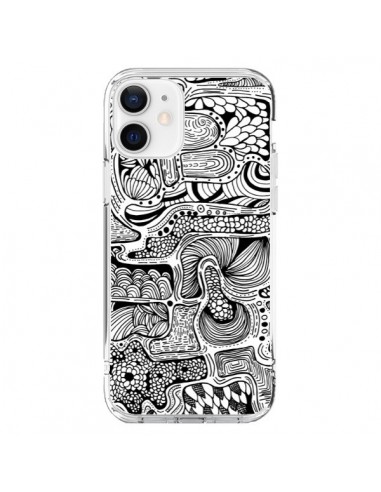 Coque iPhone 12 et 12 Pro Reflejo Reflet Noir et Blanc - Eleaxart