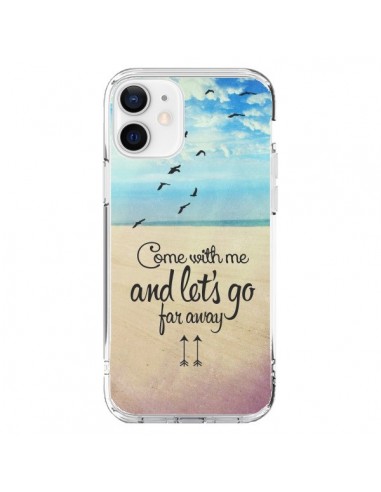 Coque iPhone 12 et 12 Pro Let's Go Far Away Beach Plage - Eleaxart