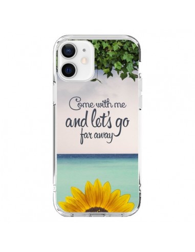 Coque iPhone 12 et 12 Pro Let's Go Far Away Flower Fleur Tournesol - Eleaxart