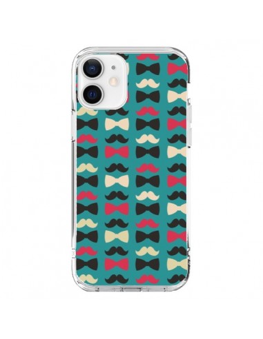 iPhone 12 and 12 Pro Case Hipster Moustache Bow Tie - Eleaxart