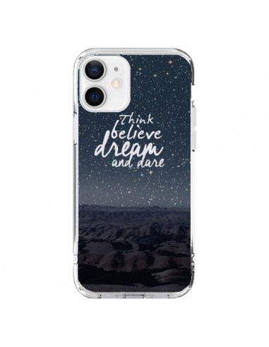 Coque iPhone 12 et 12 Pro Think believe dream and dare Pensée Rêves - Eleaxart