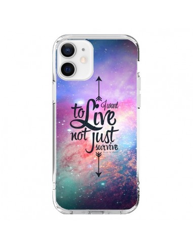 Coque iPhone 12 et 12 Pro I want to live Je veux vivre - Eleaxart