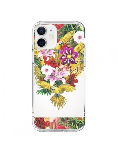 Coque iPhone 12 et 12 Pro Parrot Floral Perroquet Fleurs - Eleaxart