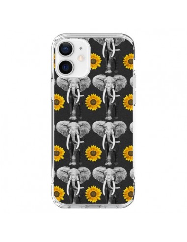 iPhone 12 and 12 Pro Case Elephant Sunflowers - Eleaxart