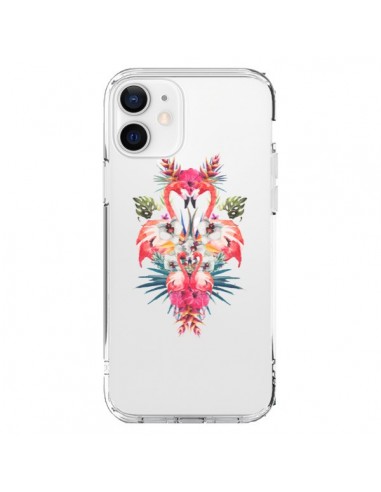 Coque iPhone 12 et 12 Pro Tropicales Flamingos Tropical Flamant Rose Summer Ete - Eleaxart