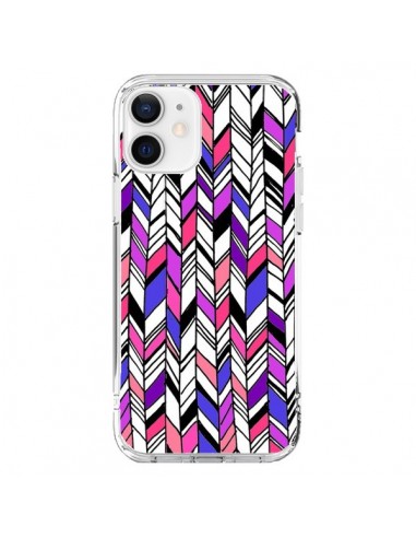 Coque iPhone 12 et 12 Pro Graphic Azteque Rose Violet -  Léa Clément