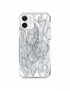 Coque iPhone 12 et 12 Pro Courbes Meandre Blanc Noir -...