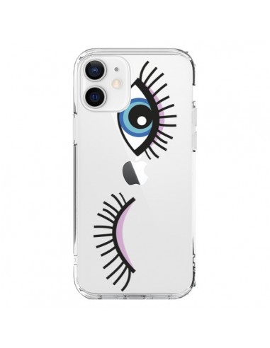 Coque iPhone 12 et 12 Pro Eyes Oeil Yeux Bleus Transparente -  Léa Clément