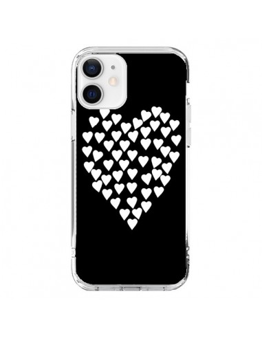 Coque iPhone 12 et 12 Pro Coeur en coeurs blancs - Project M