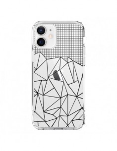 Cover iPhone 12 e 12 Pro Linee Griglia Grid Abstract Nero...