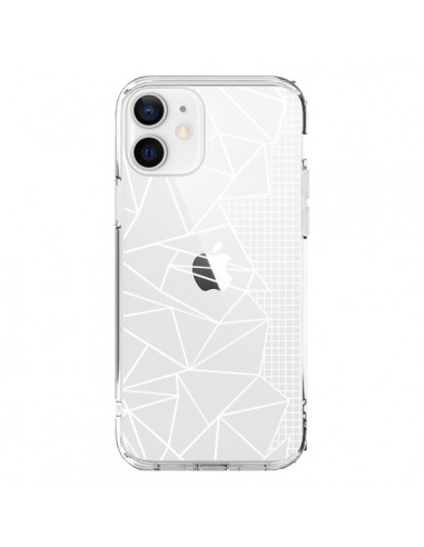 Cover iPhone 12 e 12 Pro Linee Griglia Side Grid Astratto Bianco Trasparente - Project M