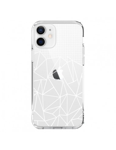 Cover iPhone 12 e 12 Pro Linee Griglia Grid Astratto Bianco Trasparente - Project M