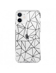 Coque iPhone 12 et 12 Pro Lignes Triangles Grid Abstract...
