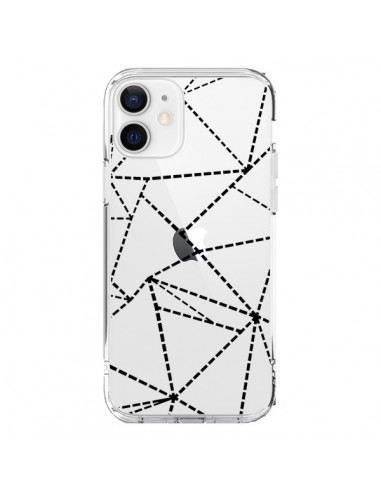 iPhone 12 and 12 Pro Case Lines Points Abstract Black Clear - Project M