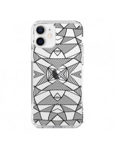 Coque iPhone 12 et 12 Pro Lignes Miroir Grilles Triangles...