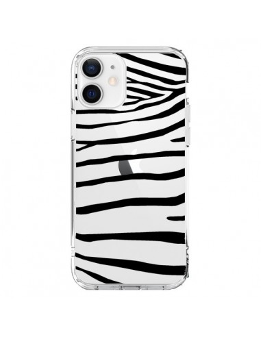 Coque iPhone 12 et 12 Pro Zebre Zebra Noir Transparente - Project M
