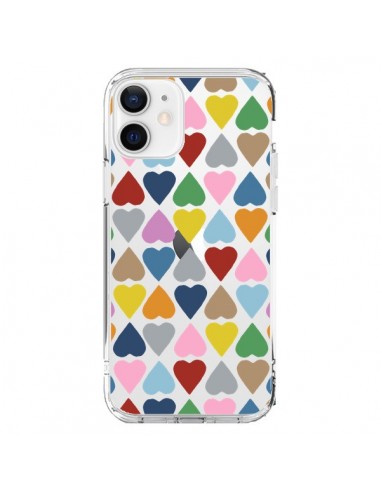 Coque iPhone 12 et 12 Pro Coeurs Heart Couleur Transparente - Project M
