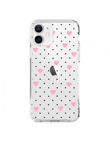 Coque iPhone 12 et 12 Pro Point Coeur Rose Pin Point Heart Transparente - Project M