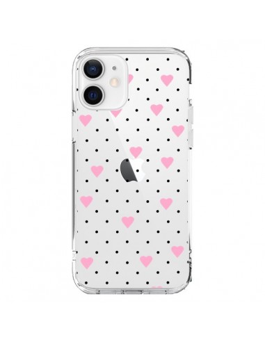 iPhone 12 and 12 Pro Case Points Hearts Pink Clear - Project M