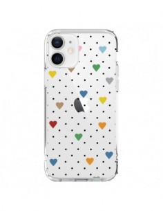 Coque iPhone 12 et 12 Pro Point Coeur Coloré Pin Point...