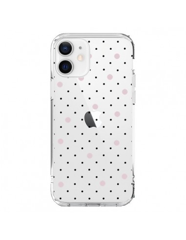 Coque iPhone 12 et 12 Pro Point Rose Pin Point Transparente - Project M