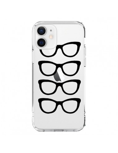 Coque iPhone 12 et 12 Pro Sunglasses Lunettes Soleil Noir Transparente - Project M