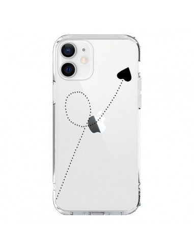 Coque iPhone 12 et 12 Pro Travel to your Heart Noir Voyage Coeur Transparente - Project M