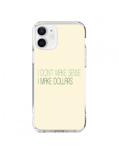 Cover iPhone 12 e 12 Pro I don't make sense, I make Dollars, beige - Shop Gasoline