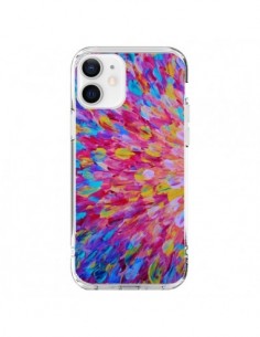 iPhone 12 and 12 Pro Case Flowers Blue Pink Splash - Ebi...