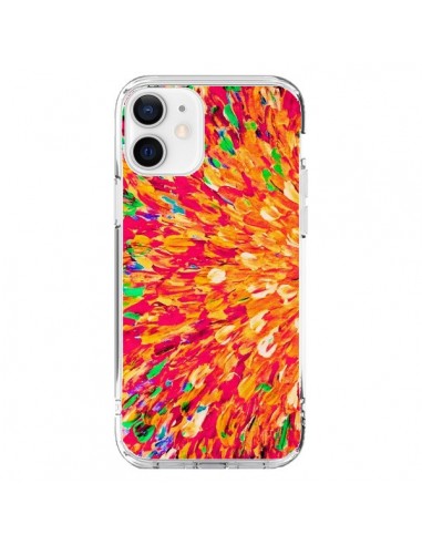 Coque iPhone 12 et 12 Pro Fleurs Oranges Neon Splash - Ebi Emporium