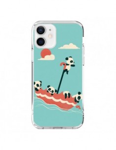 Coque iPhone 12 et 12 Pro Parapluie Flottant Panda - Jay...