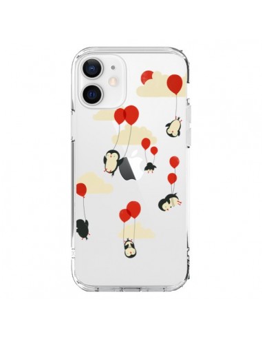 Coque iPhone 12 et 12 Pro Pingouin Ciel Ballons Transparente - Jay Fleck