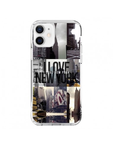 Coque iPhone 12 et 12 Pro I love New Yorck City noir - Javier Martinez